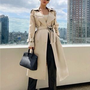 Elegant Cream Trench Coat